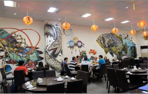 湘西州海鲜餐厅墙体彩绘